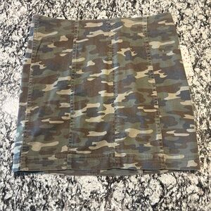 Free People Green Camouflage Skirt NWT